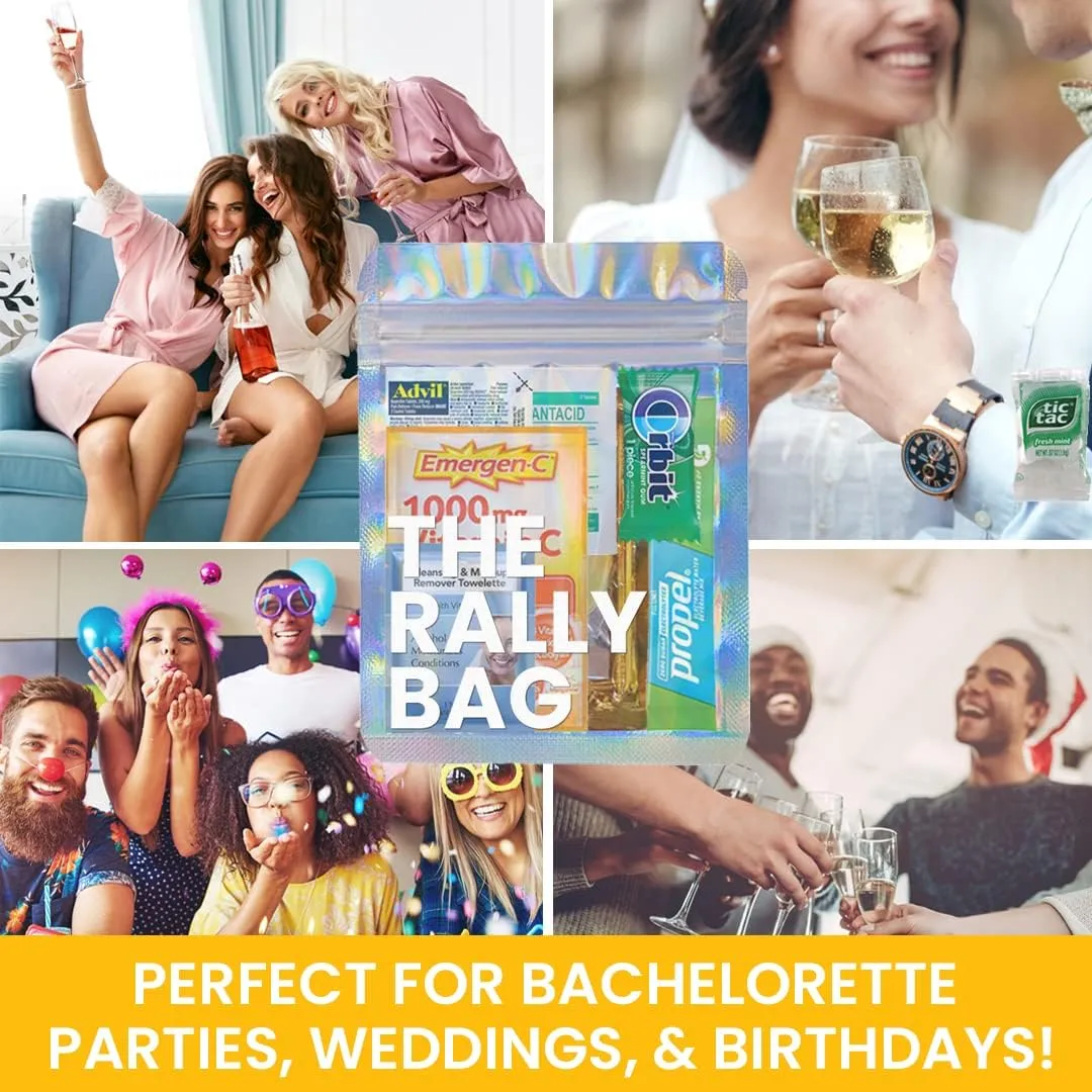 10 Pre-Filled Hangover Kits for Bachelorette Party Favors, 21st Birthday & Girls Trip Favors | Rally Bag 70 Pcs Bulk Hangover Kit Supplies Now With Bigger Bags (10 Kits)