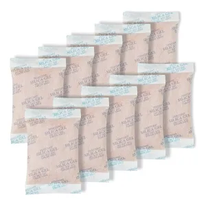 100 Gram (10 Packets) Silica Gel Packets, Desiccant Packs Silica Gel Desiccant Packets for Storage Rechargeable Moisture Absorbers Bags with Indicating Beads