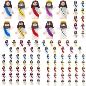 100 Pack Little Jesus Figures, Mini Jesus Figurines in Bulk, Small Jesus Loves You Figures, Miniature Jesus Resin to Hide, Pocket Gifts