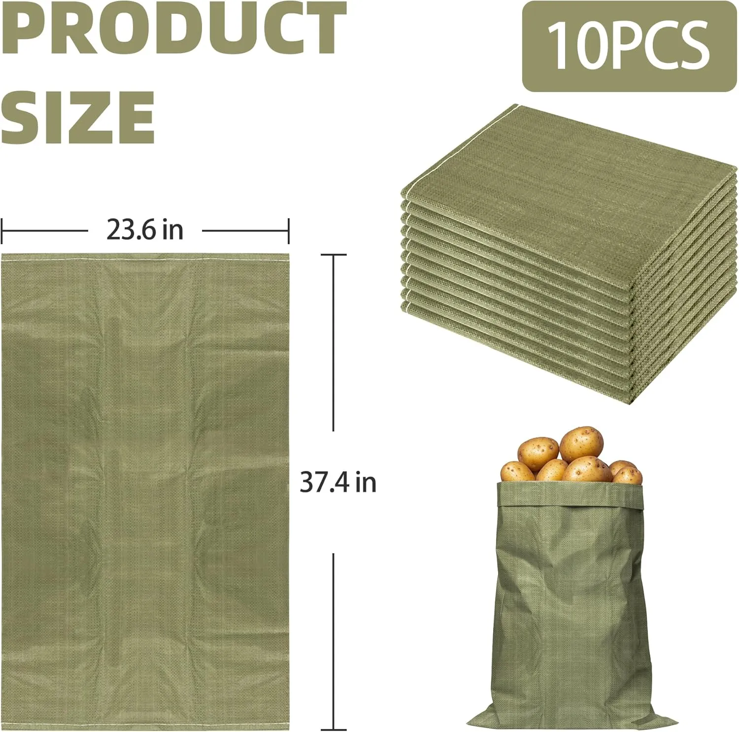10pcs Potato Sack Race Bags for Kids and Adults, 37.5 X 23.6 in Sack Race Bags for Outdoor Sports Games, Race Bags for Family Game Lawn Games for Adults and Kids, Easter Party Suppilies