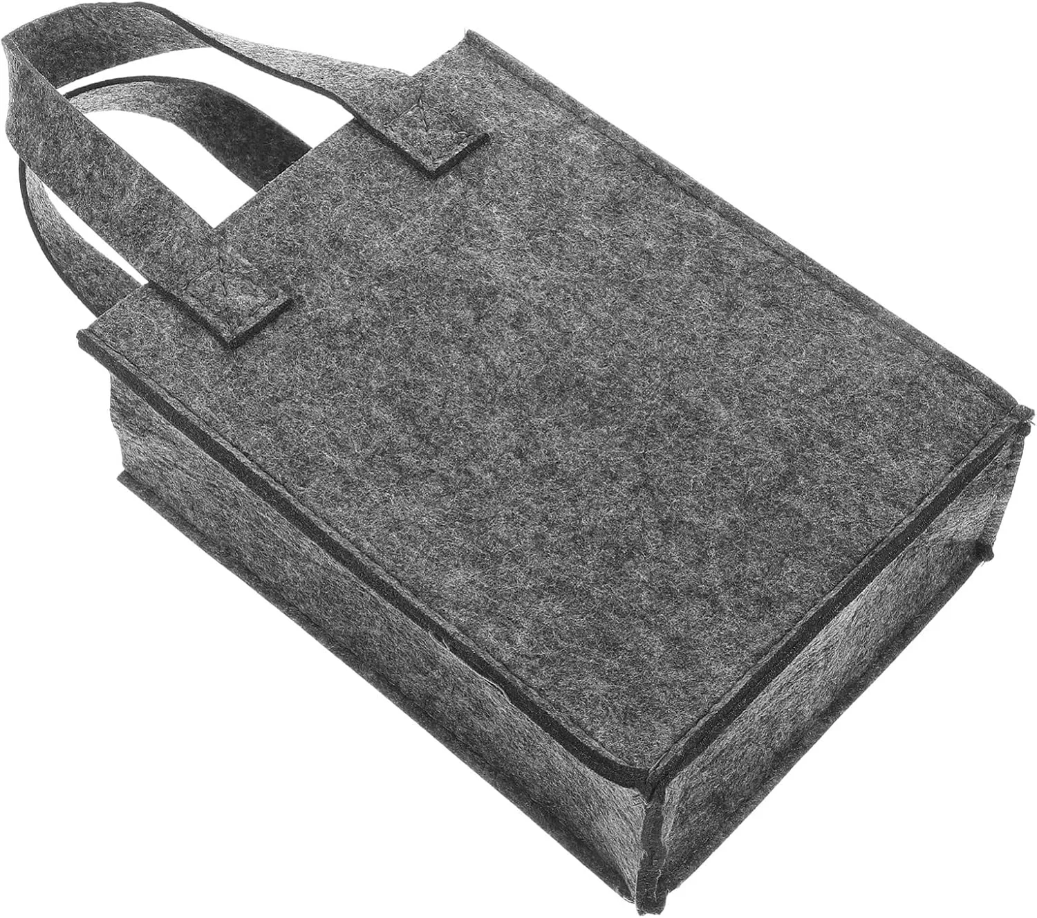 2 Bottle Wine Tote Bag, Felt Wine Bottle Carrying Cooler Carrier Wine Bag Reusable Grocery Bags with Handle for Travel Picnic Wine Lover Dinner Grey