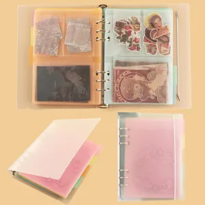 20 Pages A5 6 Ring Clear Stamps Storage Embossing Folder Storage with Dividers Photo Storage Album Seal Bags Storage Keeper Cards Folder Storage Bag for DIY Scrapbooking Arts Crafts Collecting Bags