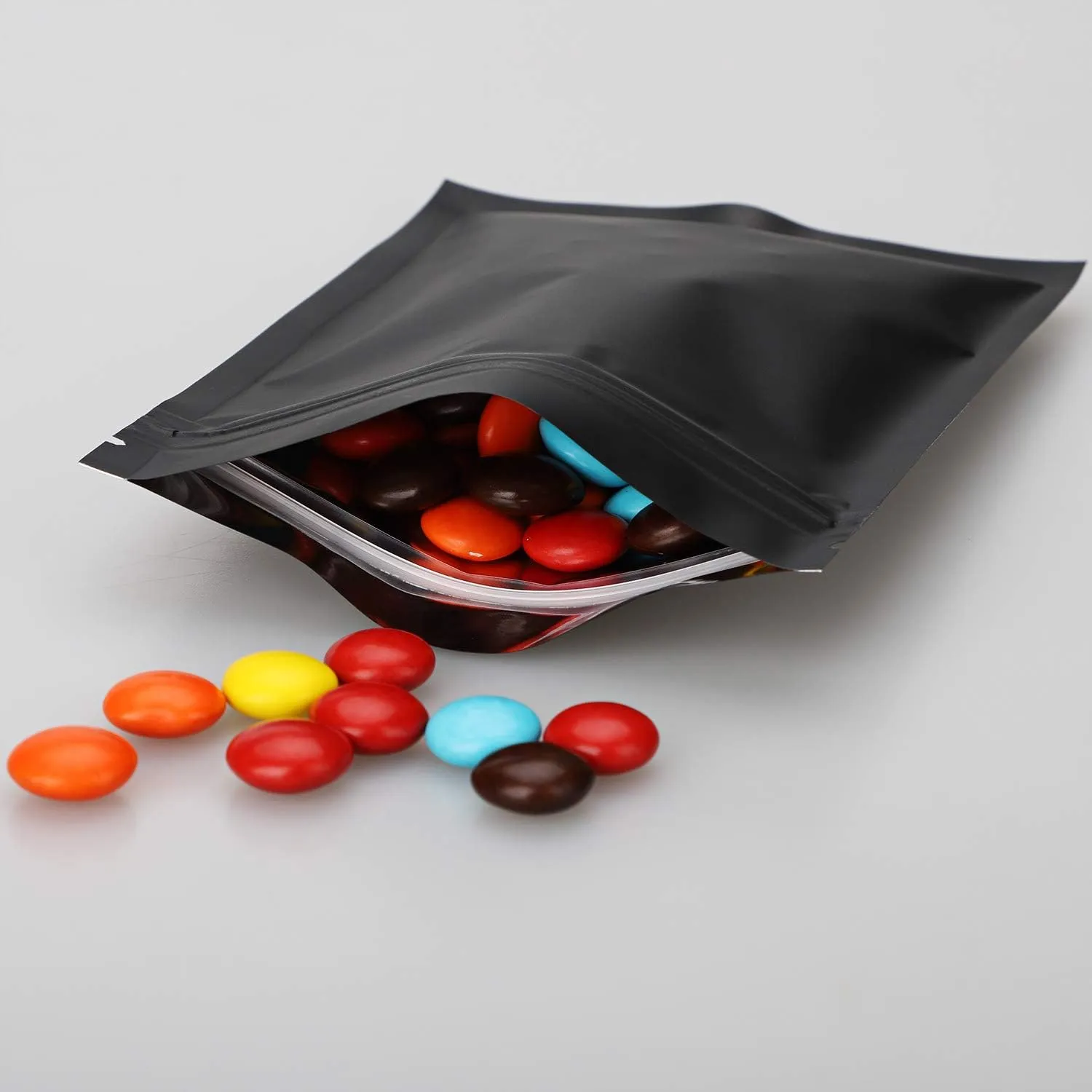 200pcs 3"X 4" Smell Proof Bags Resealable Mylar Bags Foil Pouch Double-Sided Flat Zip lock Bag Matte Black…