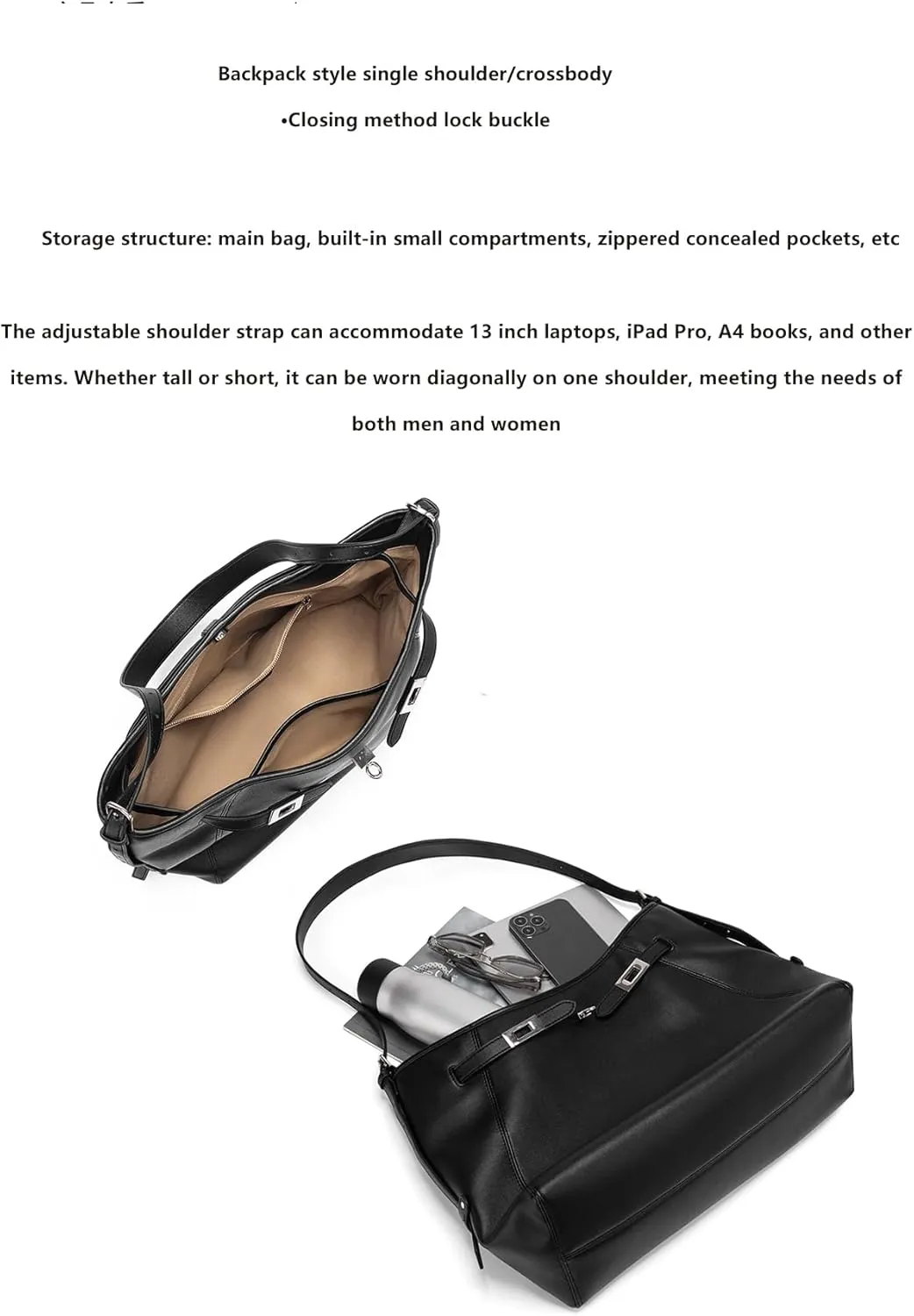 2025 Advanced Relaxation Large Capacity Tote Bag for Men, Work Commuter Crossbody Bag, Kelly Bag