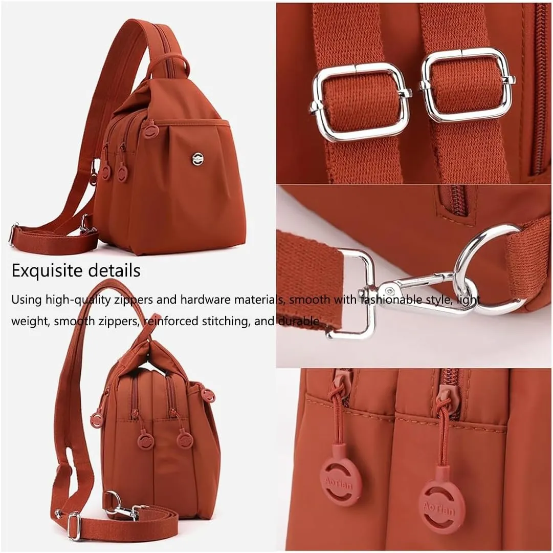 2025 Backpack Chest Bag Double Zipper Large Capacity,Multifunctional Waterproof & Anti-Theft Crossbody Bag for Unisex (Grey)