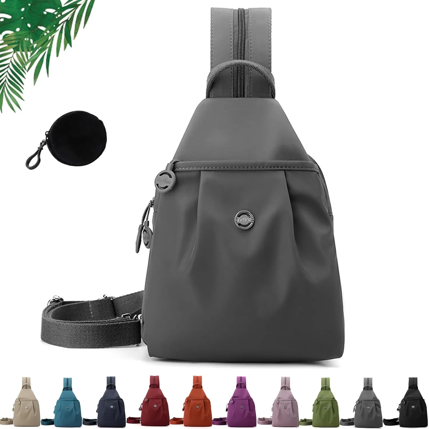 2025 Backpack Chest Bag Double Zipper Large Capacity,Multifunctional Waterproof & Anti-Theft Crossbody Bag for Unisex (Grey)