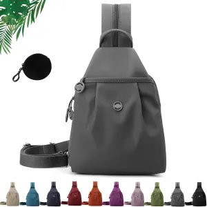 2025 Backpack Chest Bag Double Zipper Large Capacity,Multifunctional Waterproof & Anti-Theft Crossbody Bag for Unisex (Grey)