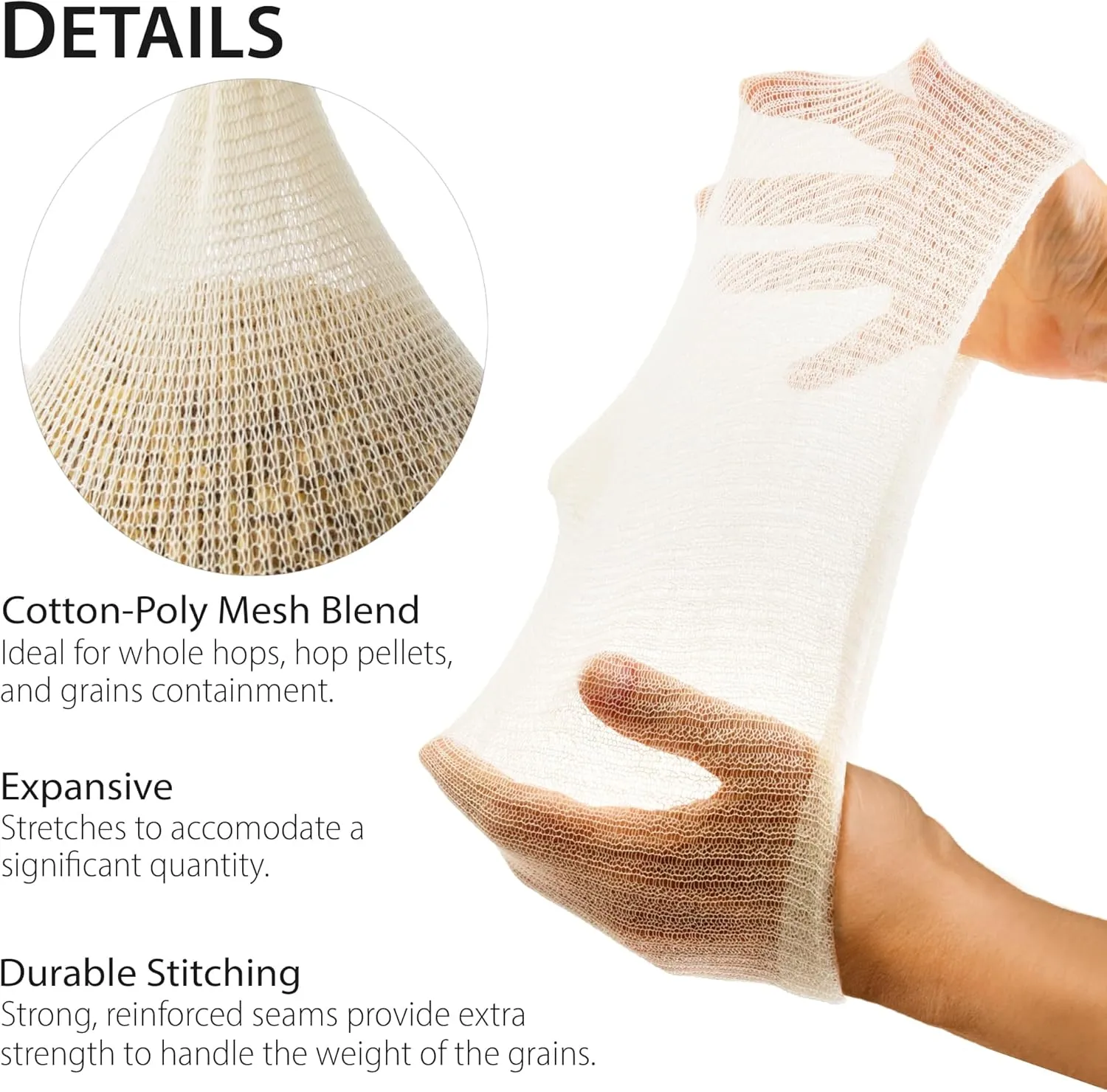 20" (10 Pack) Hops, Grain & Spice Beer Brewing Bags Cotton Mesh Steeping Bags for Beer Wine, Cider, Tea, Soups & Nut Milk, Hops & Grain Socks for Dry Hopping for Micro Brewing or Homebrewing