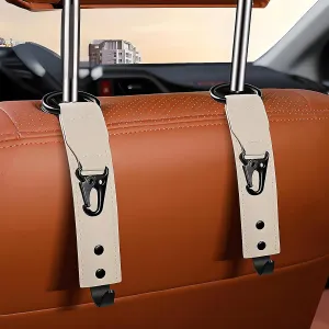 2pcs Car Seat Back Hook for Chevrolet Statesman Veritas Rezzo Auto Portable Organizer Holder Hooks Car Seat Headrest Hooks for Bags,Purses, Handbags,Beige, normal