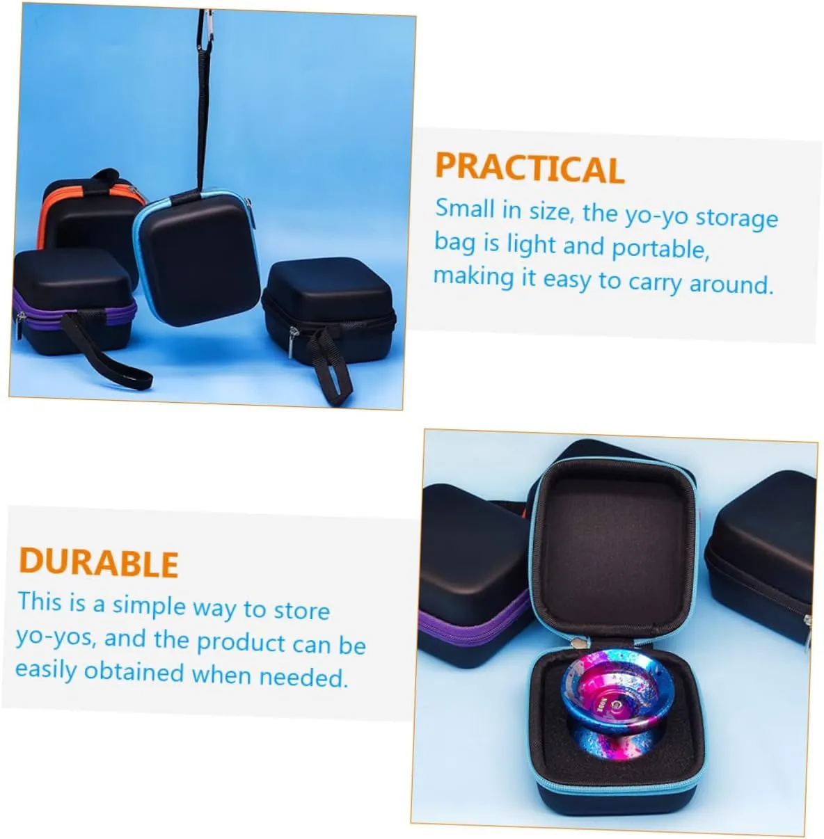 2pcs Yo-yo Storage Bag Birthday Party Favors Pouch Yo Yo Yo-yo Ball Hard Cases for One Balls Carrying Bags Carrier Bag Cable Case Headphone Organizer Plastic
