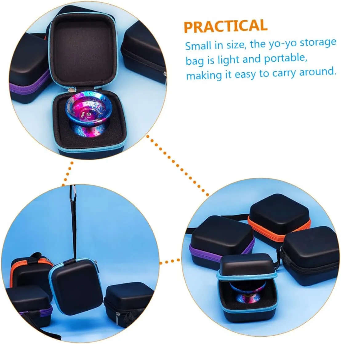 2pcs Yo-yo Storage Bag Birthday Party Favors Pouch Yo Yo Yo-yo Ball Hard Cases for One Balls Carrying Bags Carrier Bag Cable Case Headphone Organizer Plastic
