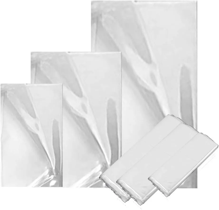 300 pcs Heat Shrink Wrap Bags, CNYMANY 3.9x6.3 5x7.5 5.2x9.2 inch 3 Sizes Clear Odorless Heat Shrink Film Wrap for Homemade DIY Project Packaging Soap Candle Jar Bath Bomb Gift