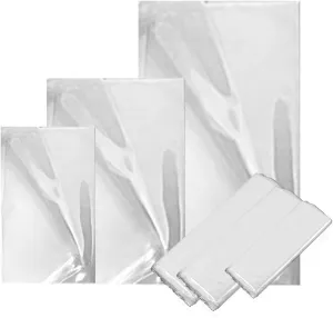 300 pcs Heat Shrink Wrap Bags, CNYMANY 3.9x6.3 5x7.5 5.2x9.2 inch 3 Sizes Clear Odorless Heat Shrink Film Wrap for Homemade DIY Project Packaging Soap Candle Jar Bath Bomb Gift