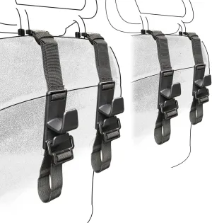 4-Pack Headrest Hooks for Car Universal Interior Auto Vehicle Back Front Seat Hanger Holder Organizer for Handbags Purses Coats and Grocery Bags