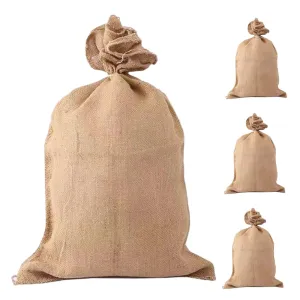 4Pcs Vintage Burlap Potato Storage Bags Durable Sacks for Gardening Flood Control Household Use Convenient for Easy Carrying Transporting