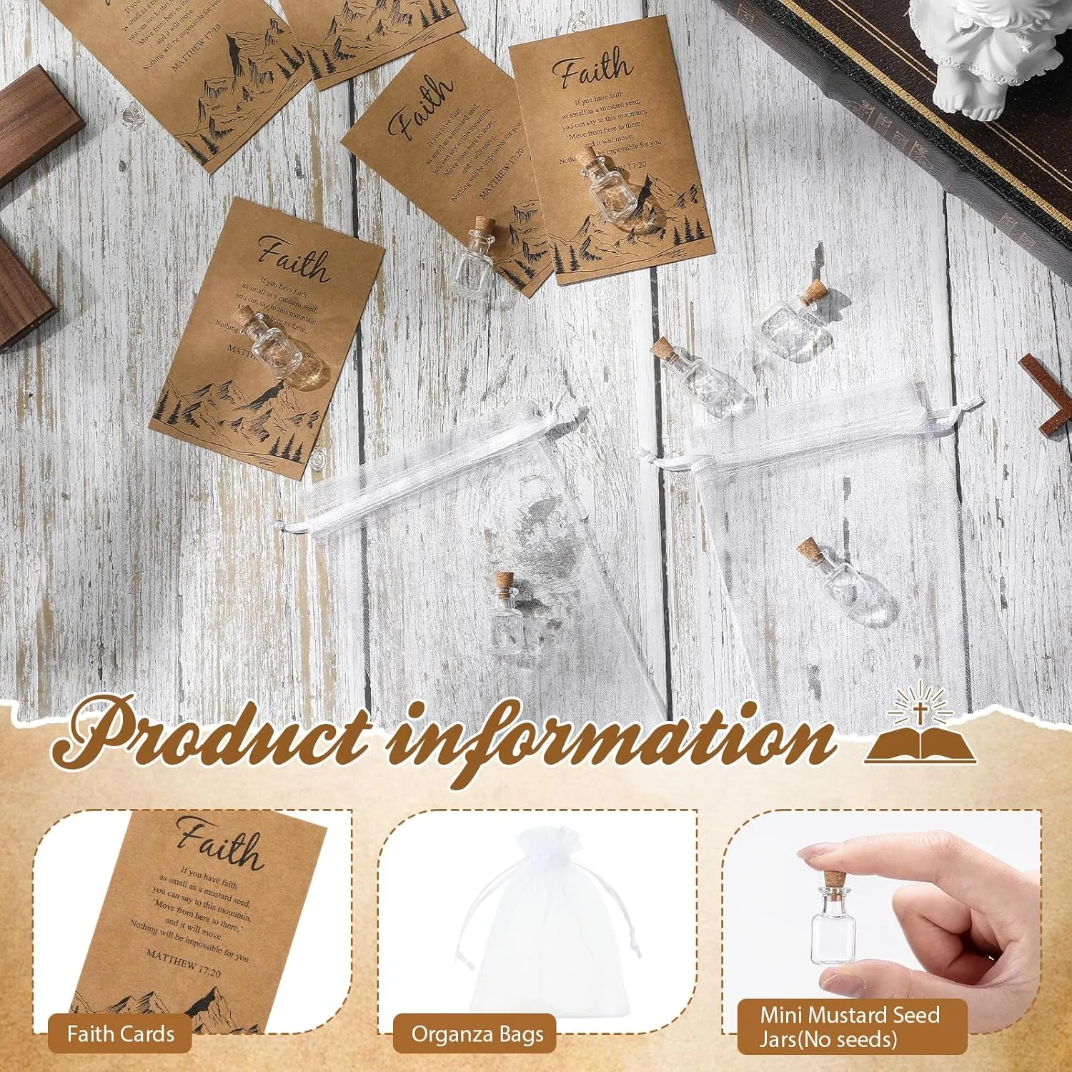 50 Pack Faith Gifts for Women Christian Gifts Bulk Church Gift Baptism Gift Religious Gift Inspirational Gifts For Women Men Church Wedding Favor(Square Style)