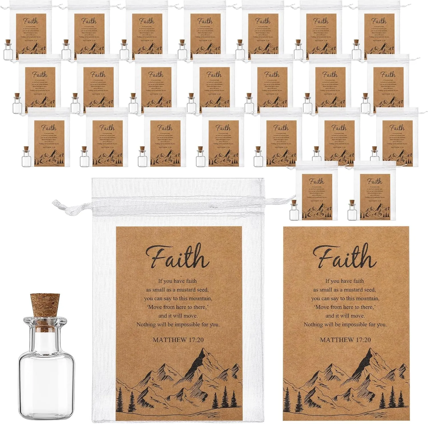 50 Pack Faith Gifts for Women Christian Gifts Bulk Church Gift Baptism Gift Religious Gift Inspirational Gifts For Women Men Church Wedding Favor(Square Style)