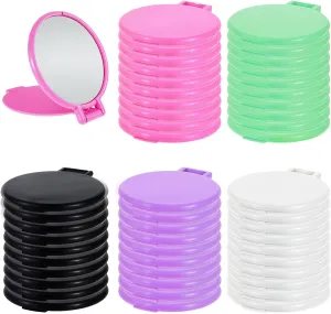 50 pcs Compact Mirror Bulk Round Compact Mirrors for Purse Mini Folding Mirror Small Portable Travel Makeup Mirror (Multicolor)