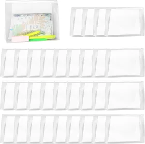 50 PCS Mini Clear Makeup Bag,Small Clear Zipper Pouch Travel Bag for Toiletries Plastic Cosmetic Organizer Waterproof，for Swimsuit Bikini Travel Vacation(9.8 x 7.1 x 2.6 Inch)