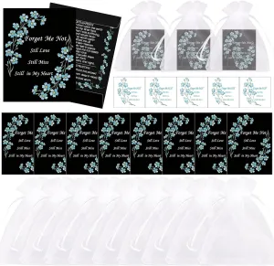 50 Set Funeral Favors, Forget Me Not Seeds Packets, Celebration of Life Funeral Decorations Favors for Guest, Forget Me Not Transfer Stickers, Gift Bags, Forget Me Not Seed Packets (No Seed Included)