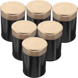 6Pcs Metal Tea Canisters Airtight Loose Leaf Tea Organizers Tinplate Storage Containers for Kitchen Travel Friendly Design for Vintage Decor