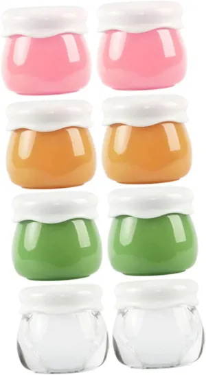 8pcs Small Travel Cosmetic Jars Portable Lip Scrub Containers Capacity with Screw Cap Easy to Fill Clean for Handbags Backpacks Gym Bags