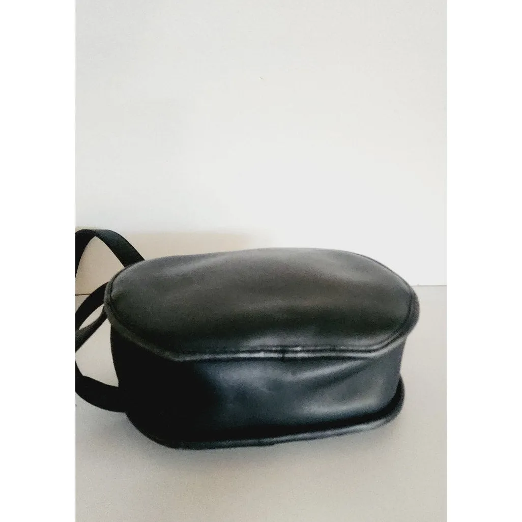 90s COACH Black Leather Shoulder Bag Canteen Mini Chester