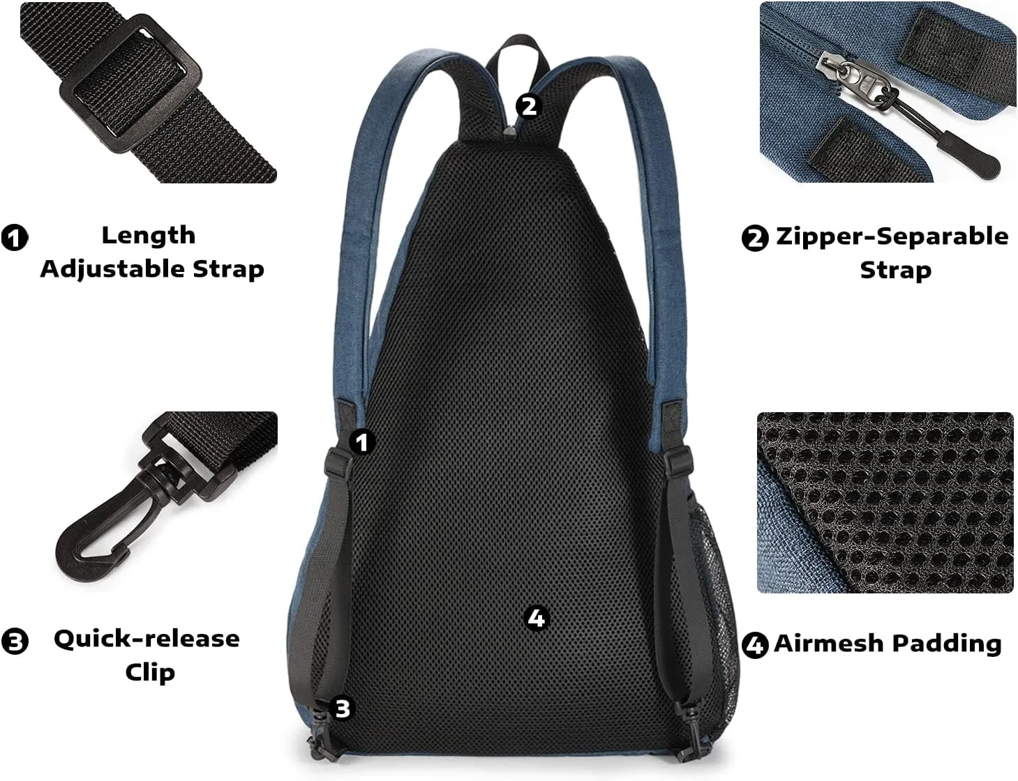 A11N SPORTS Pickleball Bag, Reversible Crossbody Sling Bag/Backpack for Women Men