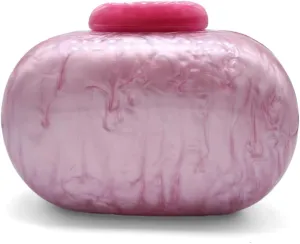 Acrylic Evening Clutch Bag for Women Shell Shape Shoulder Crossbody Bag Glitter Marble Purse Handbag