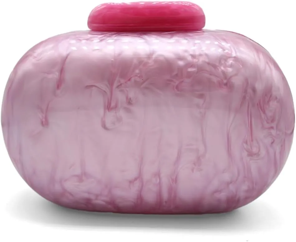 Acrylic Evening Clutch Bag for Women Shell Shape Shoulder Crossbody Bag Glitter Marble Purse Handbag