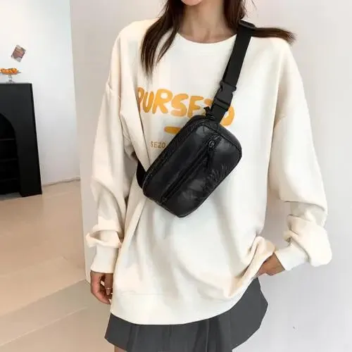 Acubi Adjustable Strap Sling Bag with Two Pocket Zippers