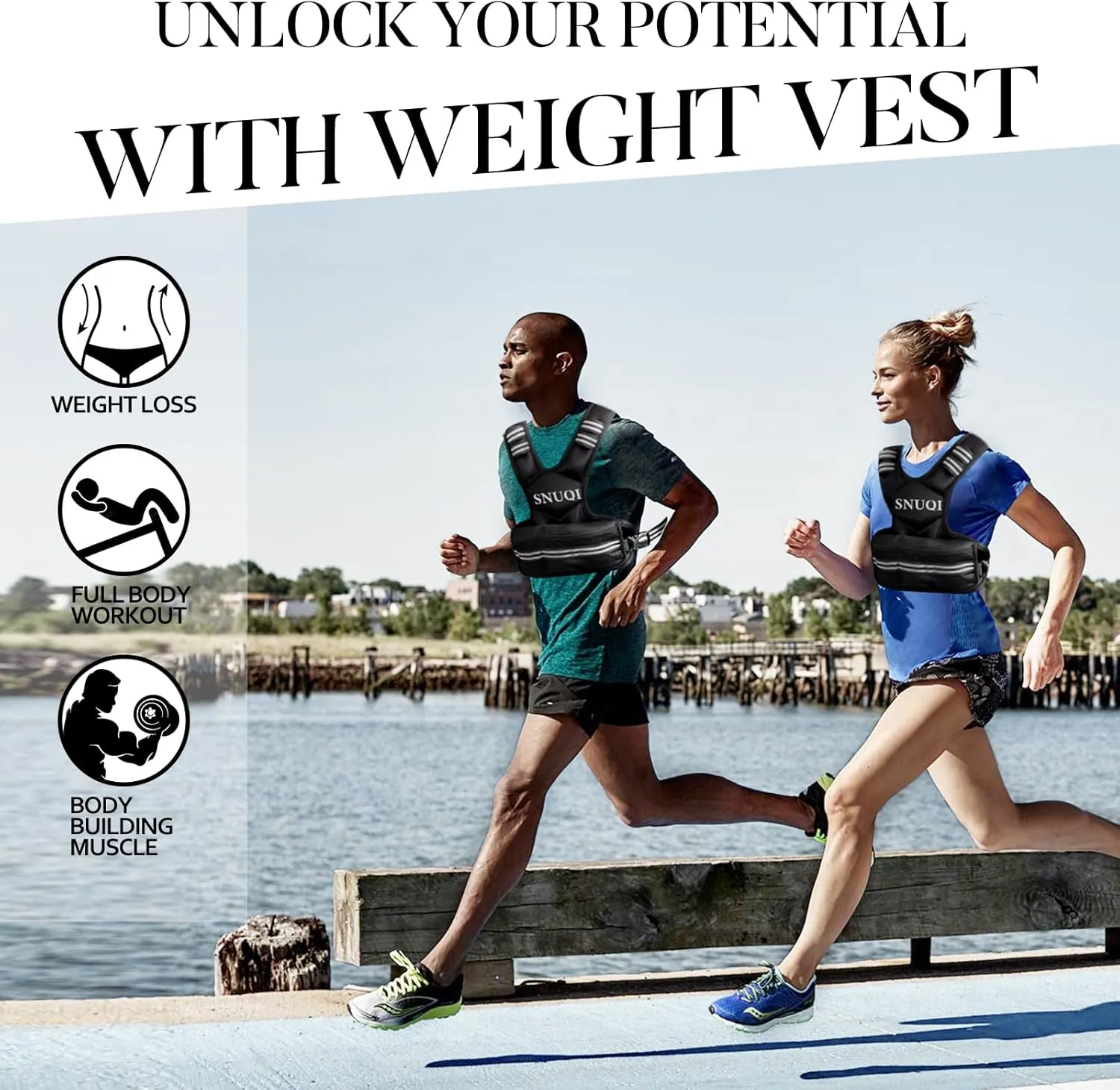 Adjustable Weighted Vest for Men and Women 4-10lbs/9-18lbs/20-32lbs Weighted Vest with 6 Ironsand Weights for Home Workouts Adjustable Body Weight Vest Exercise Set for Cardio and Strength Training