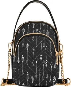 ALAZA Chain Crossbody Bags for Women Hand Drawn Arrows Quilted Shoulder Crossbody Handbags Travel Cross Body Cell Phone Purses Bags