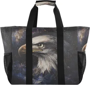 ALAZA Eagles Star Independence Day Waterproof Beach Tote Bags