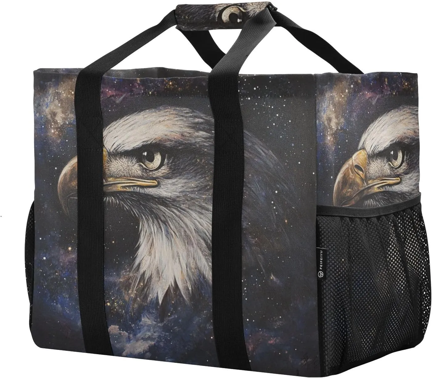 ALAZA Eagles Star Independence Day Waterproof Beach Tote Bags