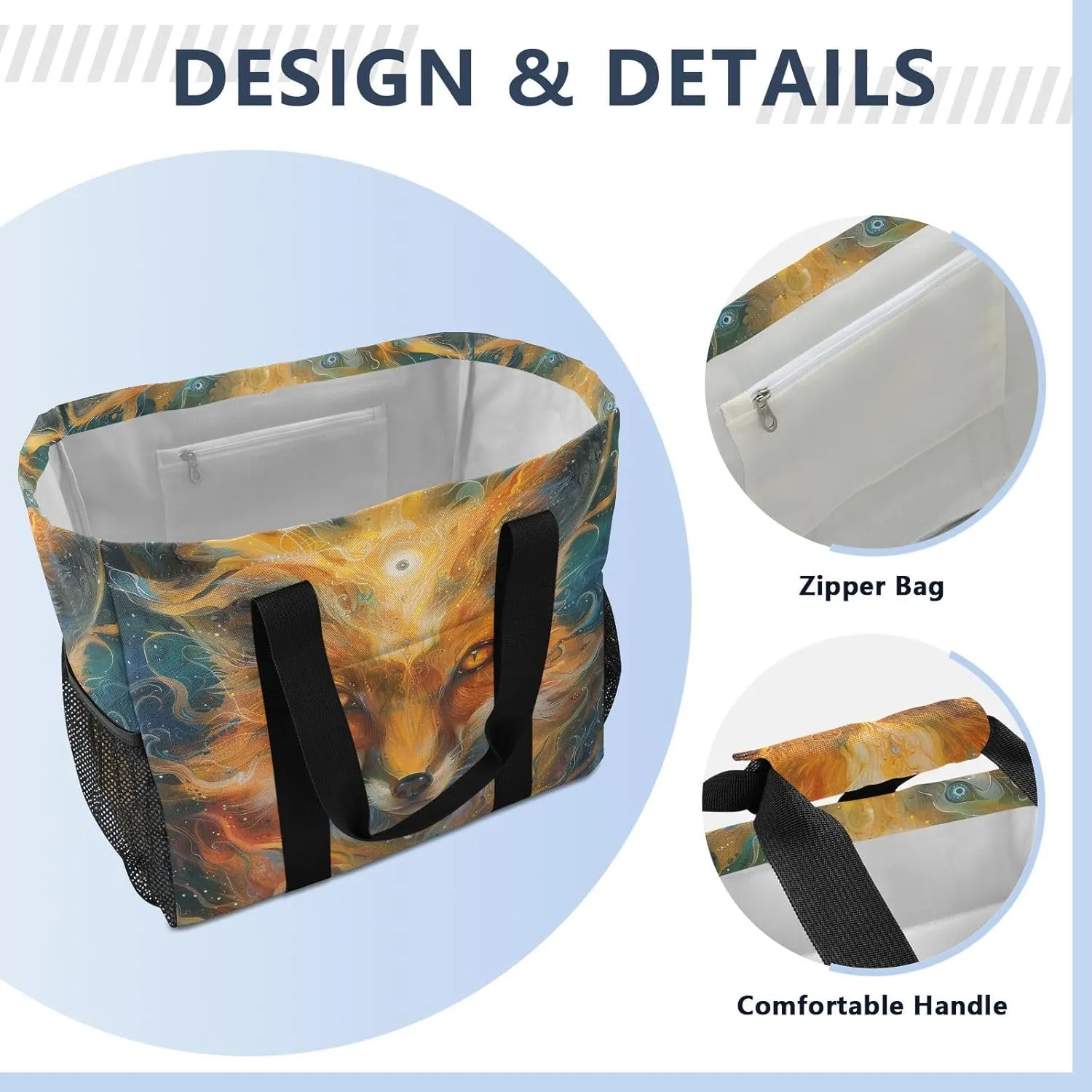 ALAZA Fox Dreamcatcher Waterproof Beach Tote Bags
