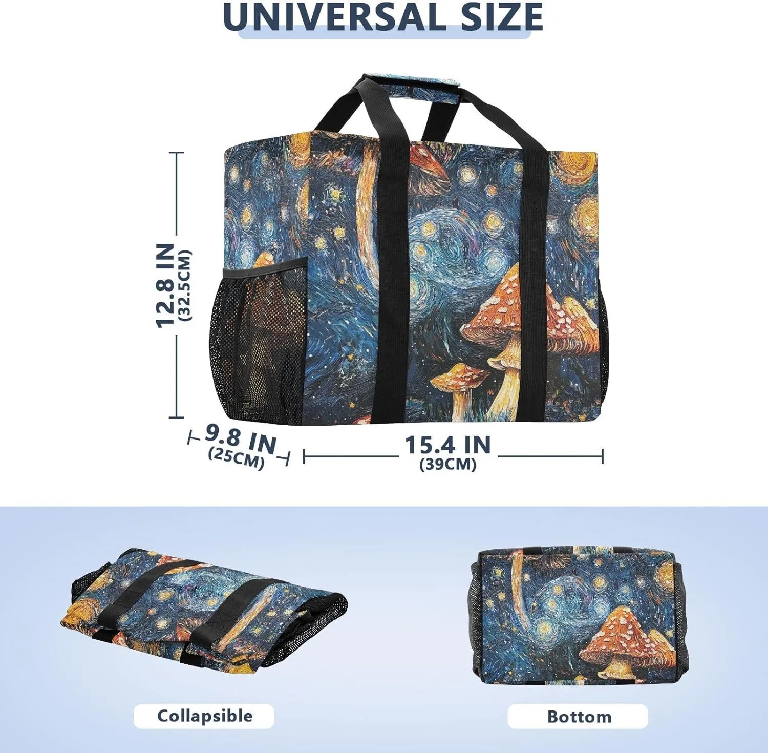 ALAZA Skull Ocean and Pirate Ship Waterproof Beach Tote Bags