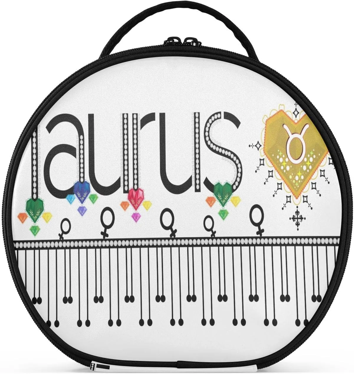 ALAZA Taurus Zodiac Moon Sign Portable Cosmetic Bag Large Capacity Makeup Bags