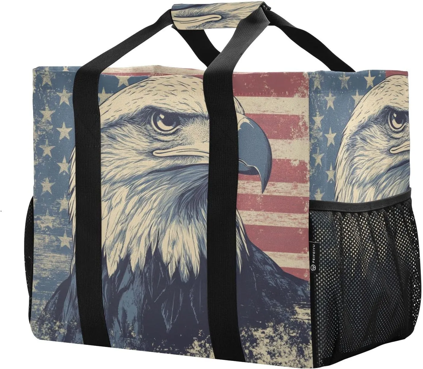 ALAZA Vintage Usa Eagles Waterproof Beach Tote Bags