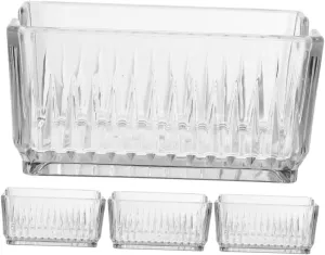 Alipis 4Pcs Acrylic Tea Bag Holders Open Top Candy Storage Cases with Non Slip Feet Multi Function Organizers for Sugar and Items Household