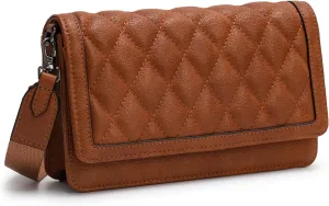Alldaily Quilted Small Crossbody Bag for Women, Wallet Purse with Card Slots & Phone Holder
