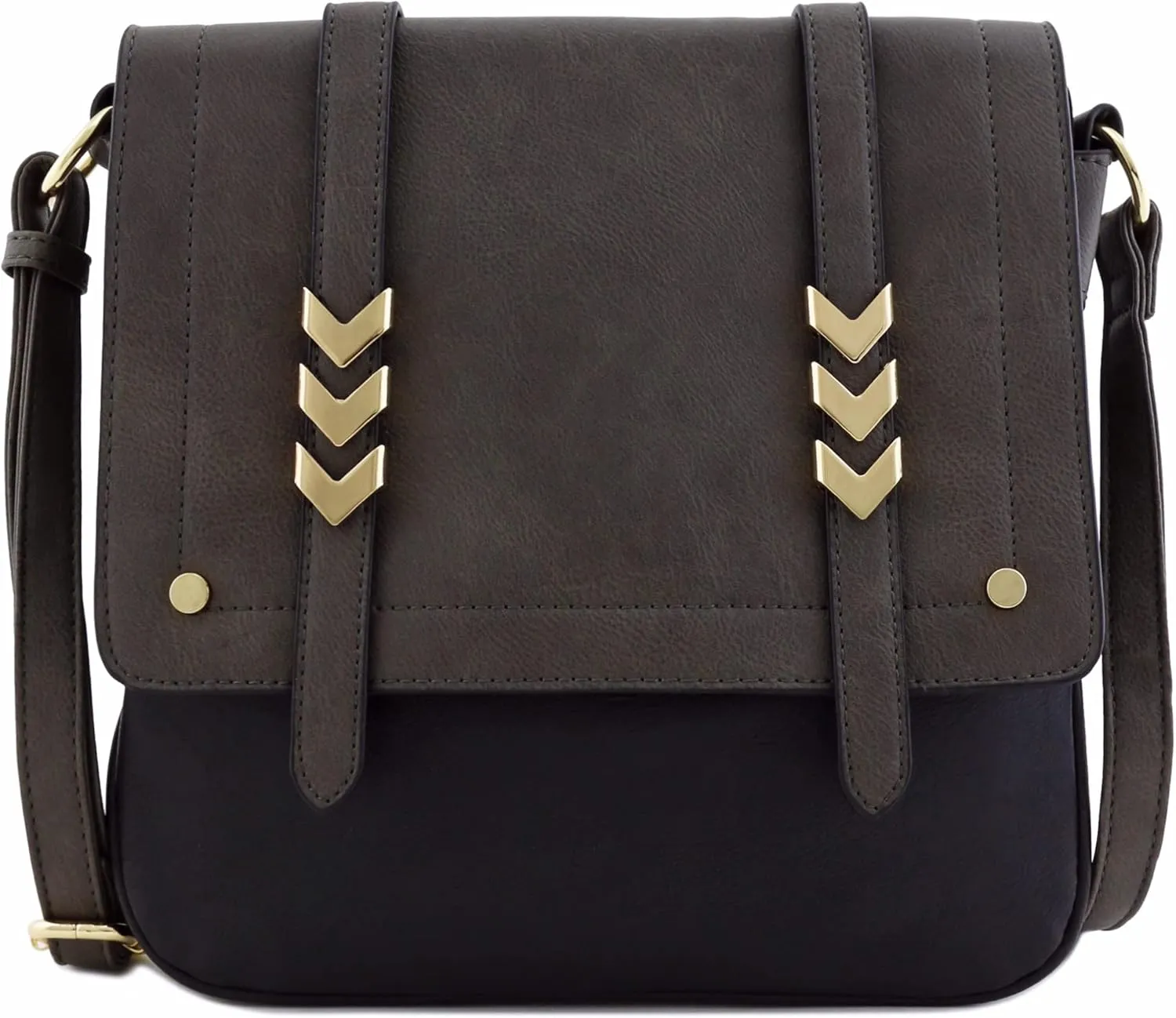 ALYSSA Double Compartment Large Flapover Crossbody Bag