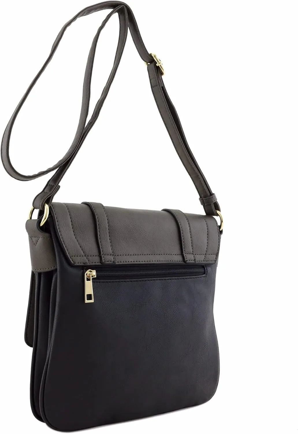 ALYSSA Double Compartment Large Flapover Crossbody Bag