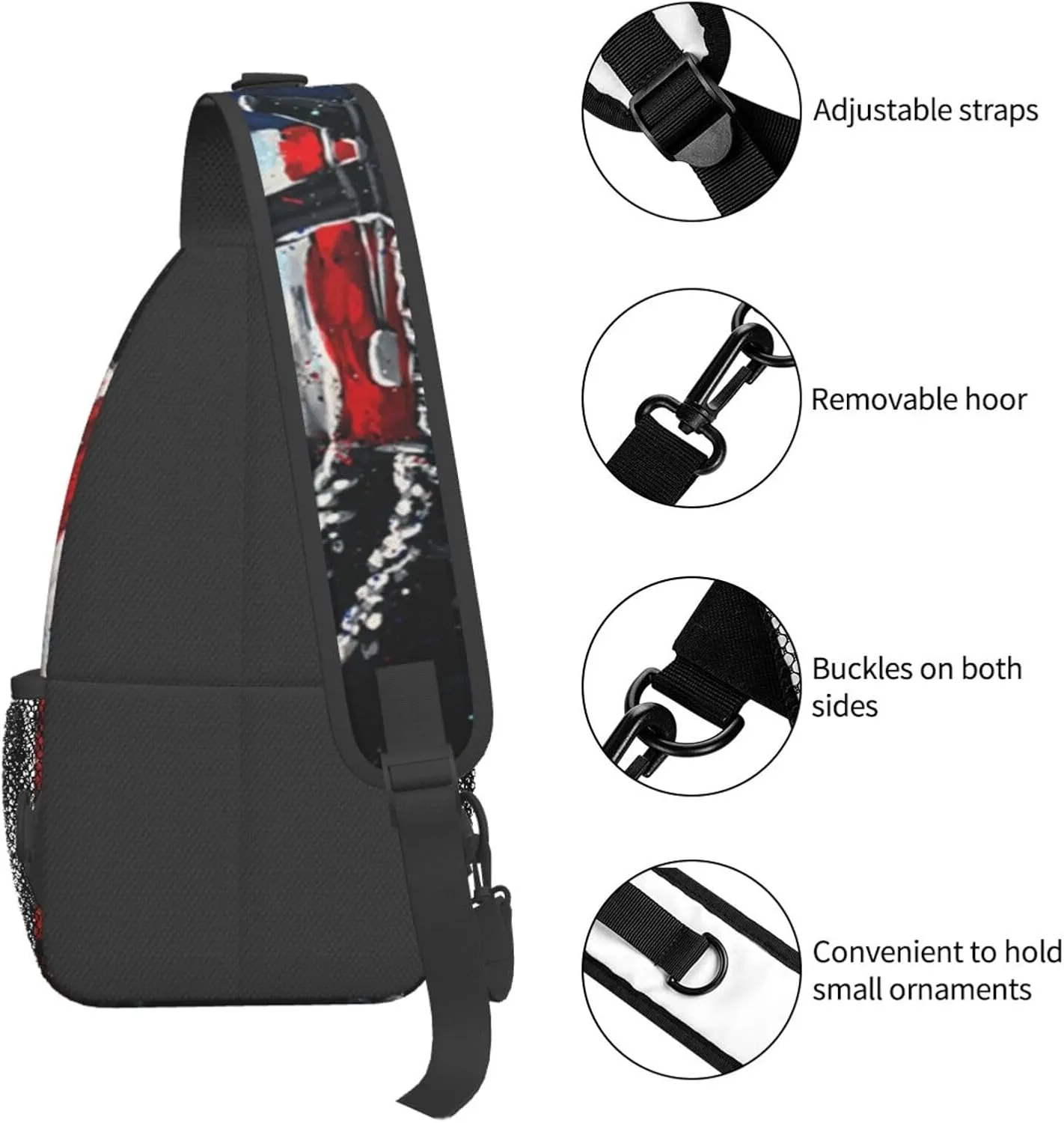 American Flag Soldier Silhouette Men'S Crossbody Bag Travel Hiking Shoulder Backpack Chest Bag