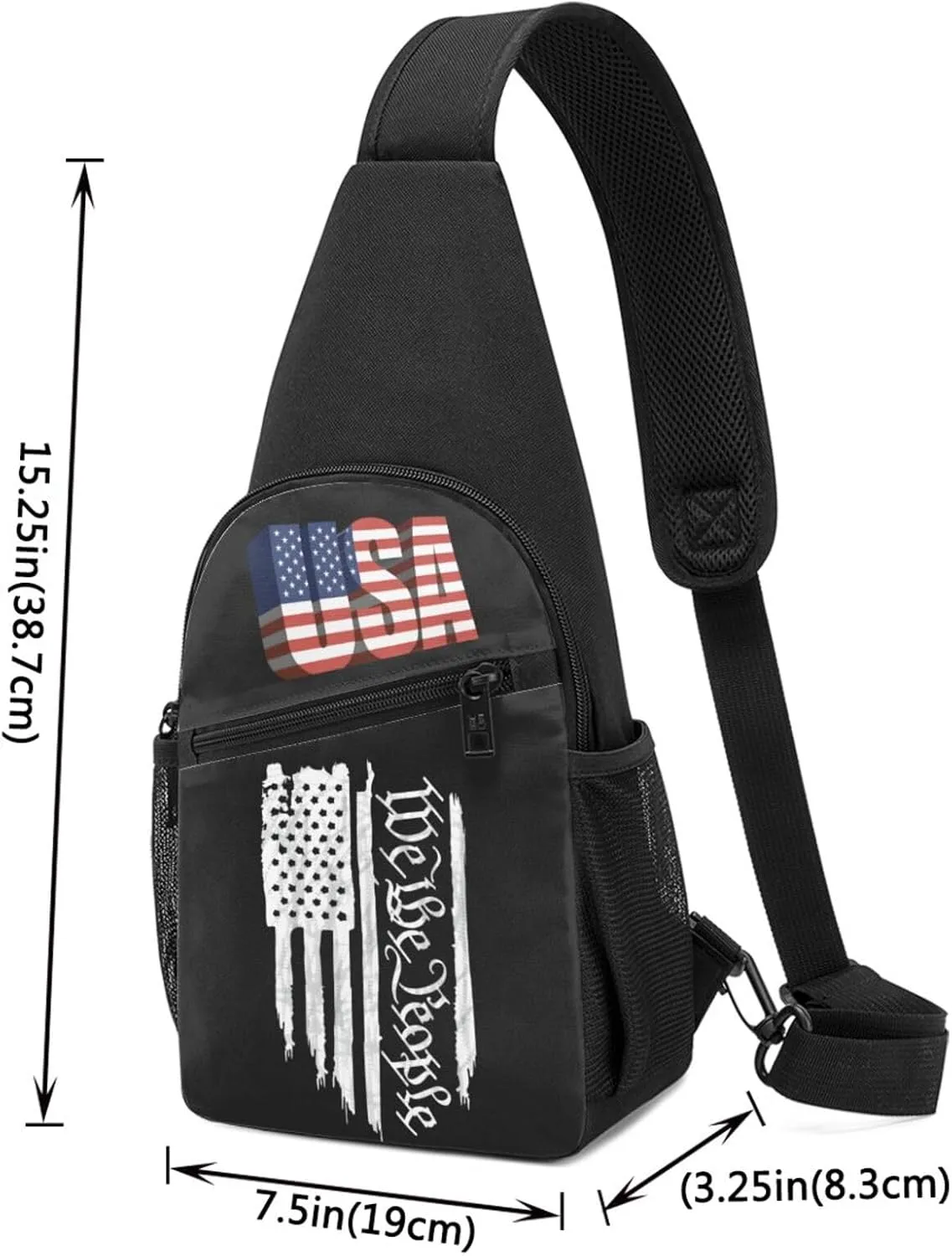American Flag We The People Constitution，Fashion One-Shoulder Bag，Anti-Theft Crossbody Shoulder Chest Bag