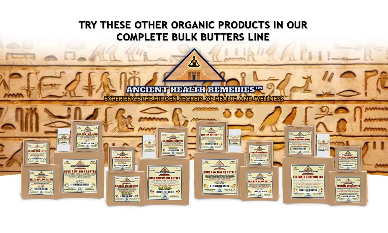 ANCIENT HEALTH REMEDIES Organic Unrefined Raw MANGO BUTTER JAR/BLOCKS Bulk, Light Mango Aroma, Non-Greasy Base for Beauty, Skin Moisturizing, DIY Base for Body Butter & Hand Creams (5 LB)