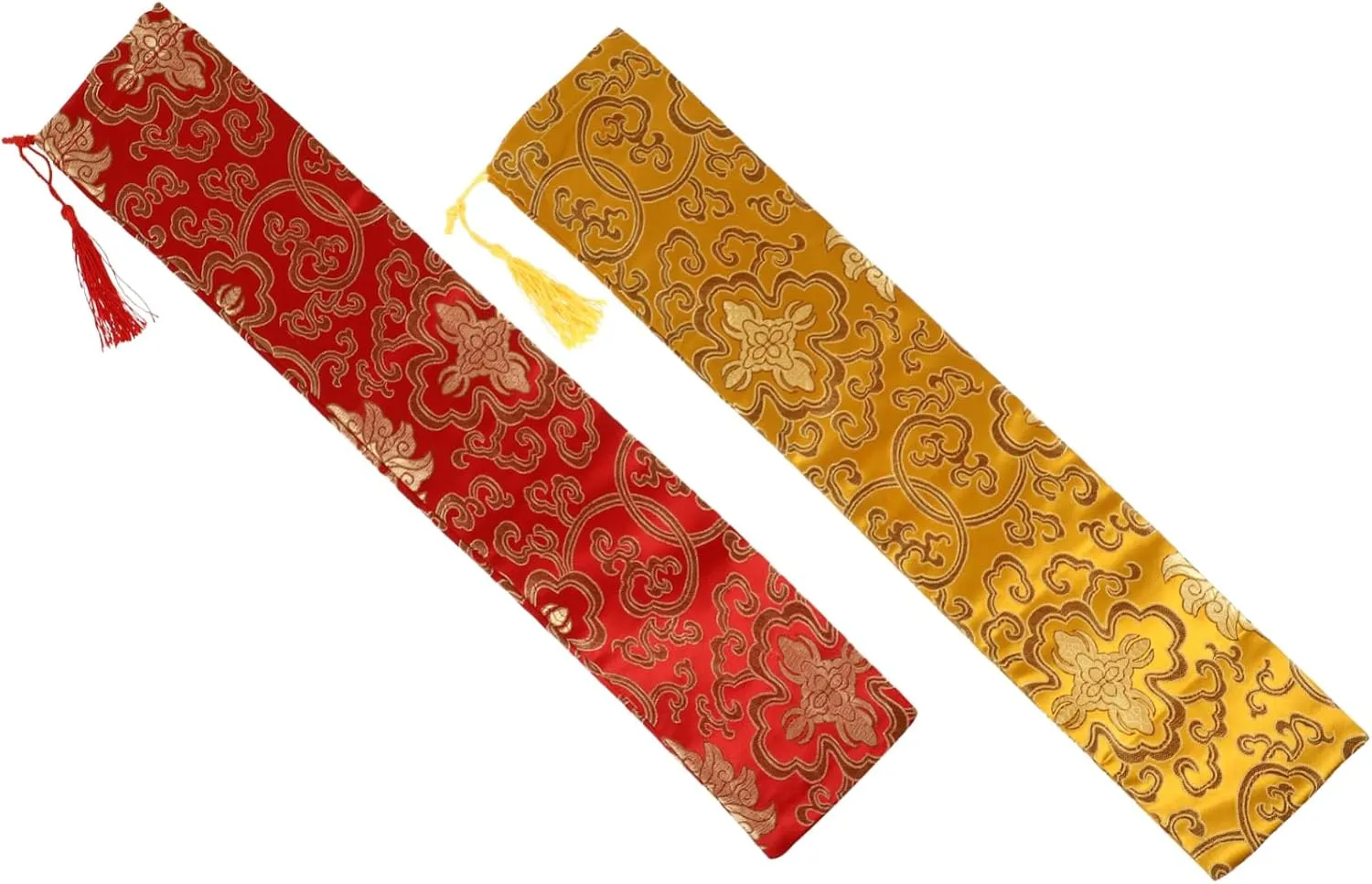 Angoily 2pcs Calligraphy Bag Calligraphy Holder Tube Calligraphy Scroll Holder Case Bags Paper Hand Hanging Blank Scroll Calligraphy Scroll Storage Bag Style Quilted Fabric Polyester
