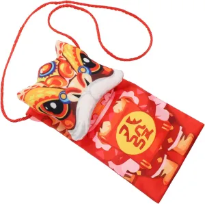 Angoily Year Decorative Red Packet Crossbody Purse for Cloth Red Envelope Bag with Strap for Candy and Money Luck Money Packing for Boys