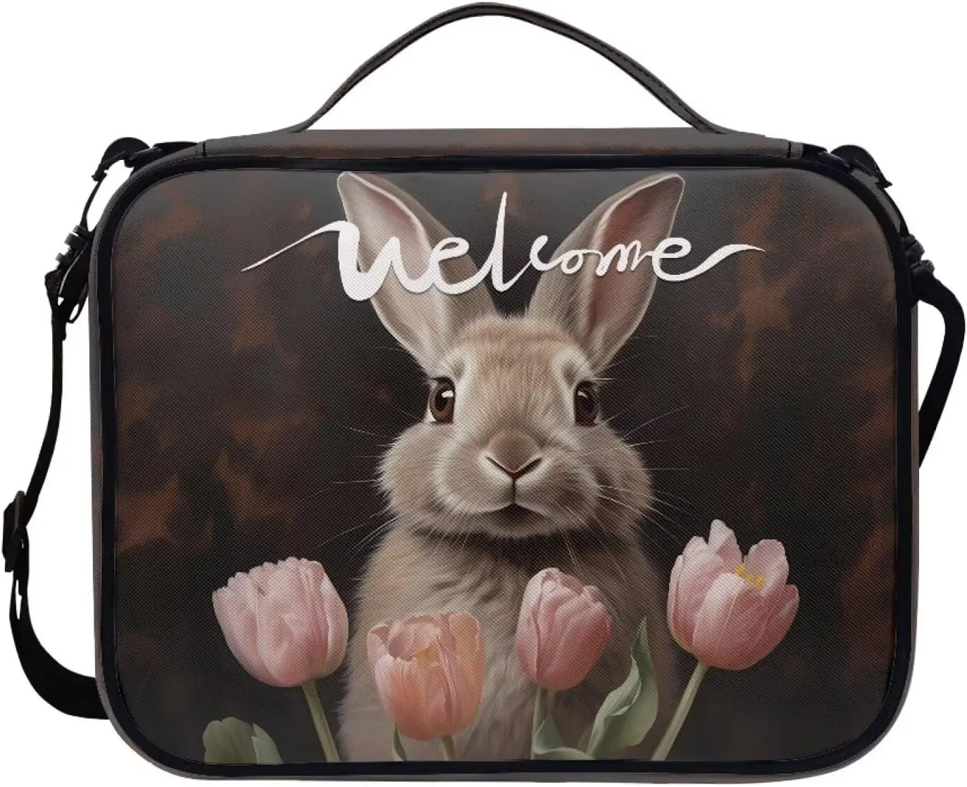 Animal Print Polyester Bible Cover-Bible Holder Case for Women-Bible Bag Bible Case with Shoulder Strap Zipper Pocket