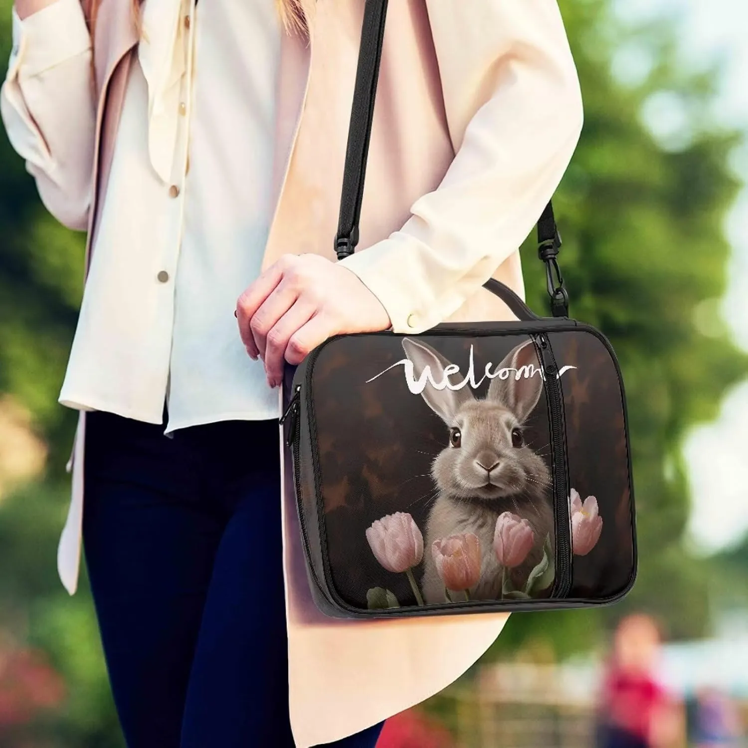 Animal Print Polyester Bible Cover-Bible Holder Case for Women-Bible Bag Bible Case with Shoulder Strap Zipper Pocket